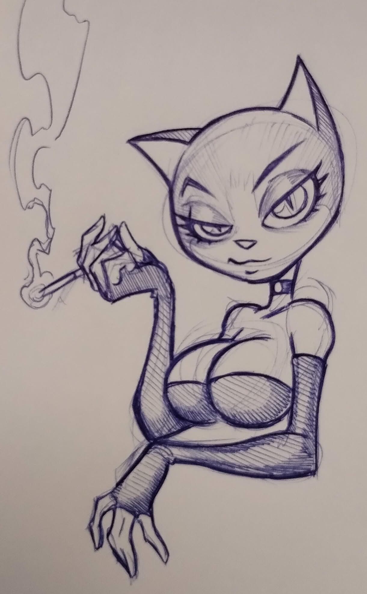 Catwoman Smoking
