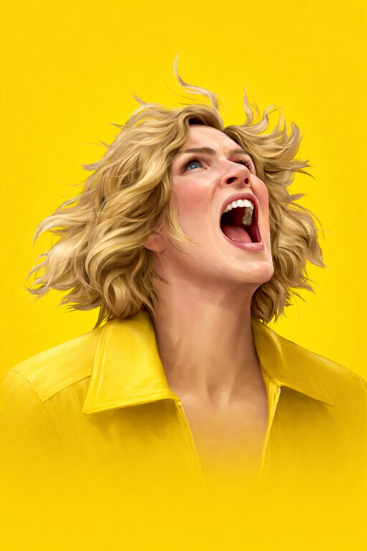 Energetic Woman Screaming