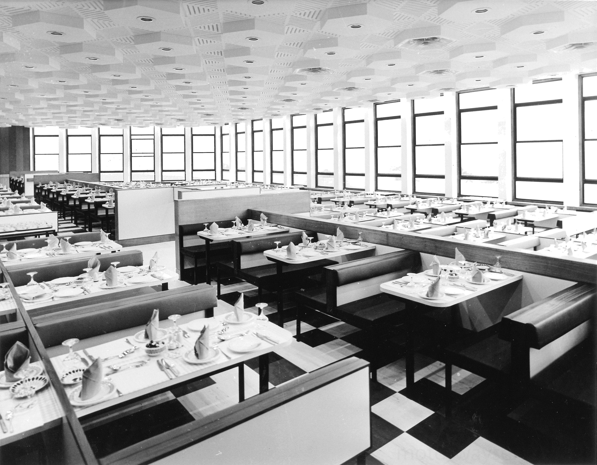 Severn Bridge Services, Aust, Modernist Restaurant Interior