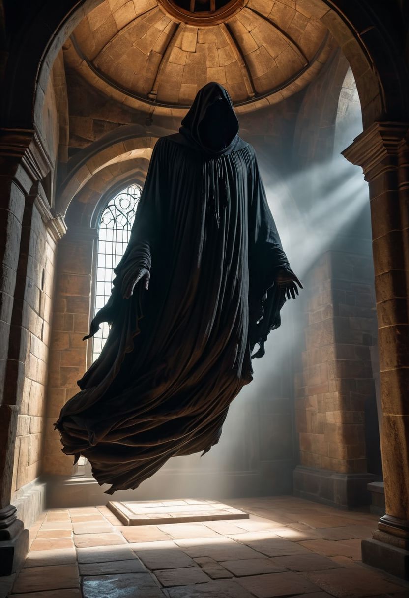 Floating Figure in Gothic Chapel