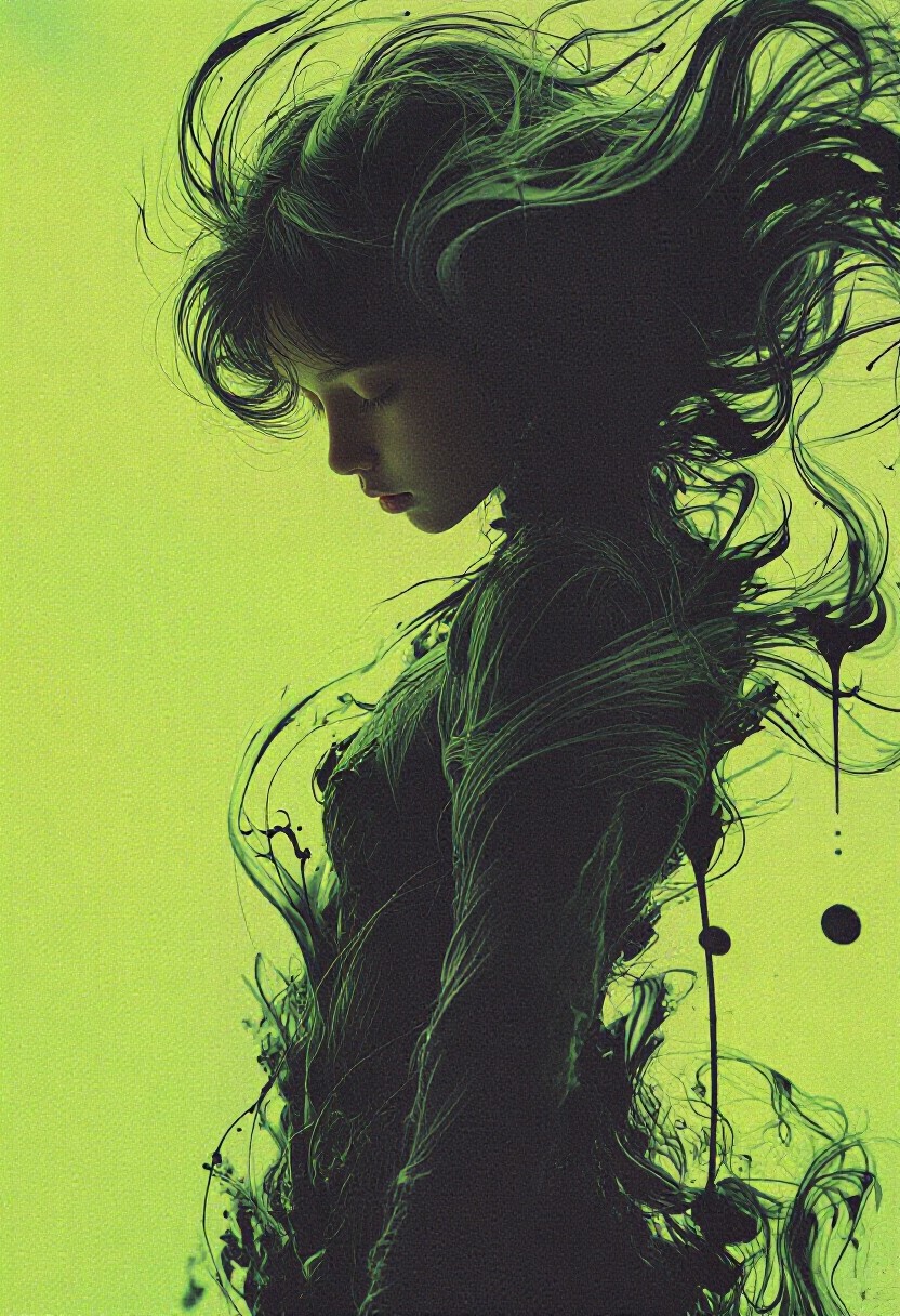 Green Haired Woman