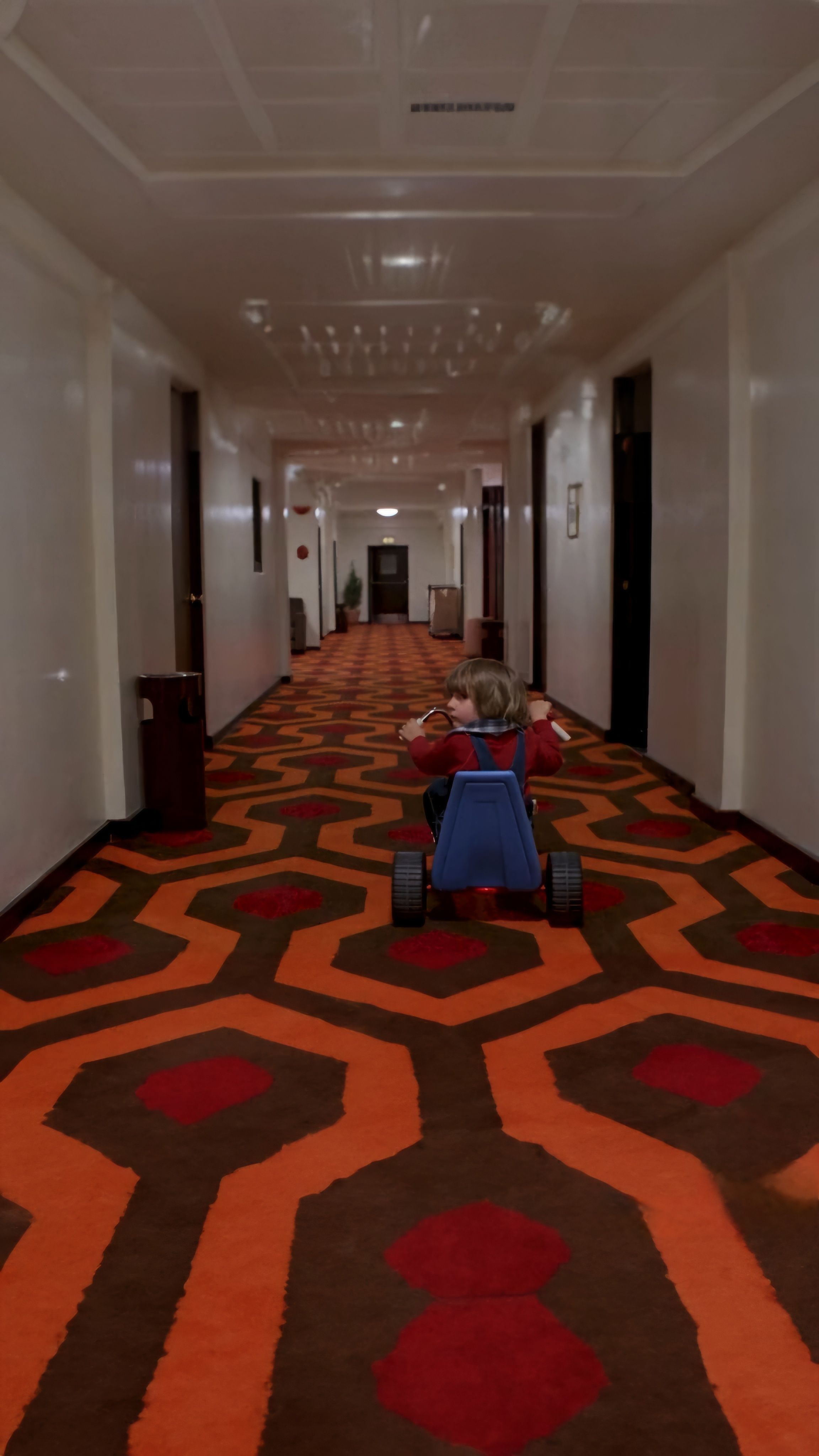 Danny on his Big Wheel in Kubrick's The Shining