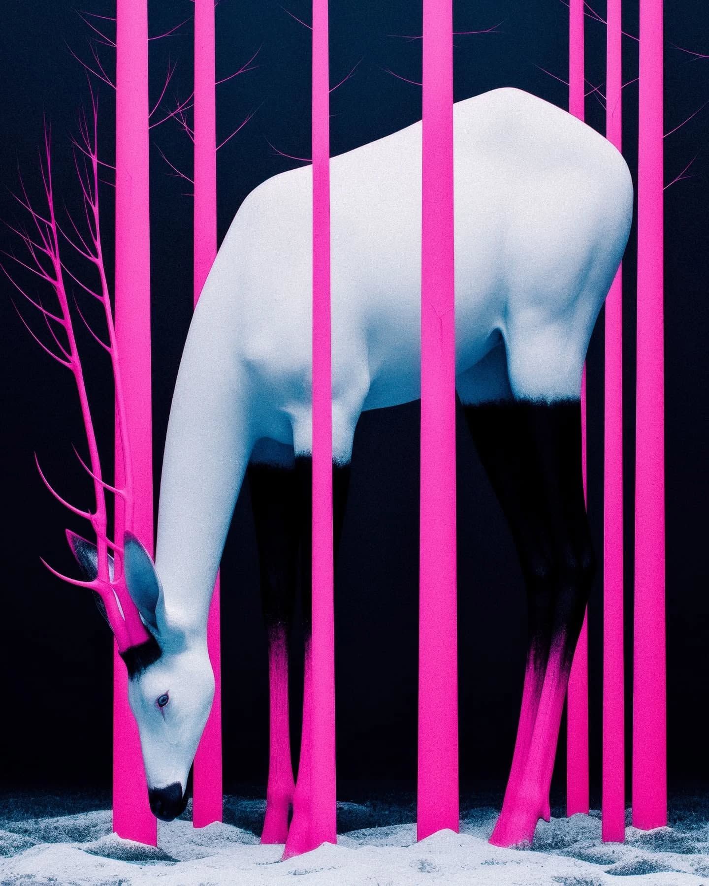 Deer in Pink Bars