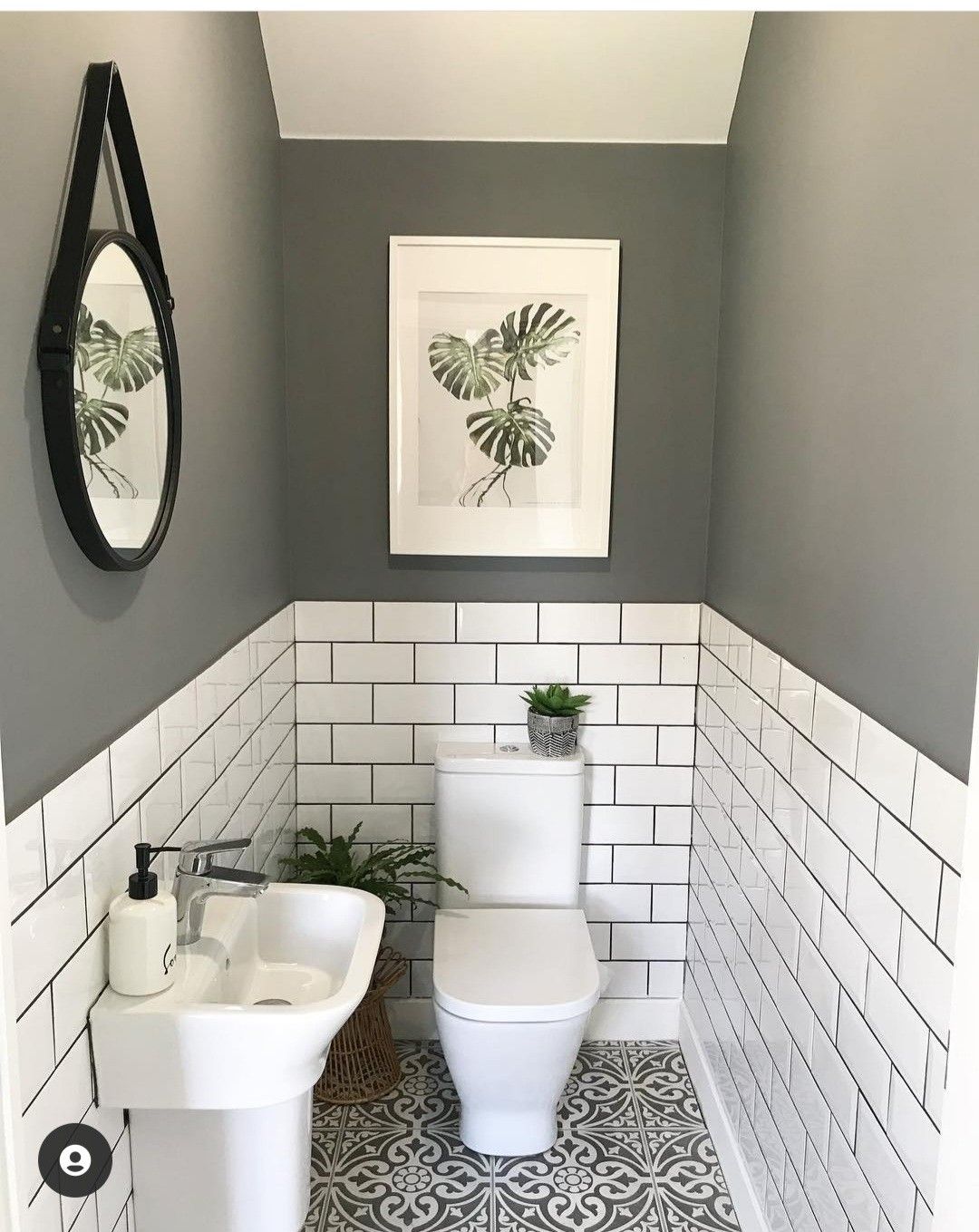 Modern Bathroom with White Subway Tiles