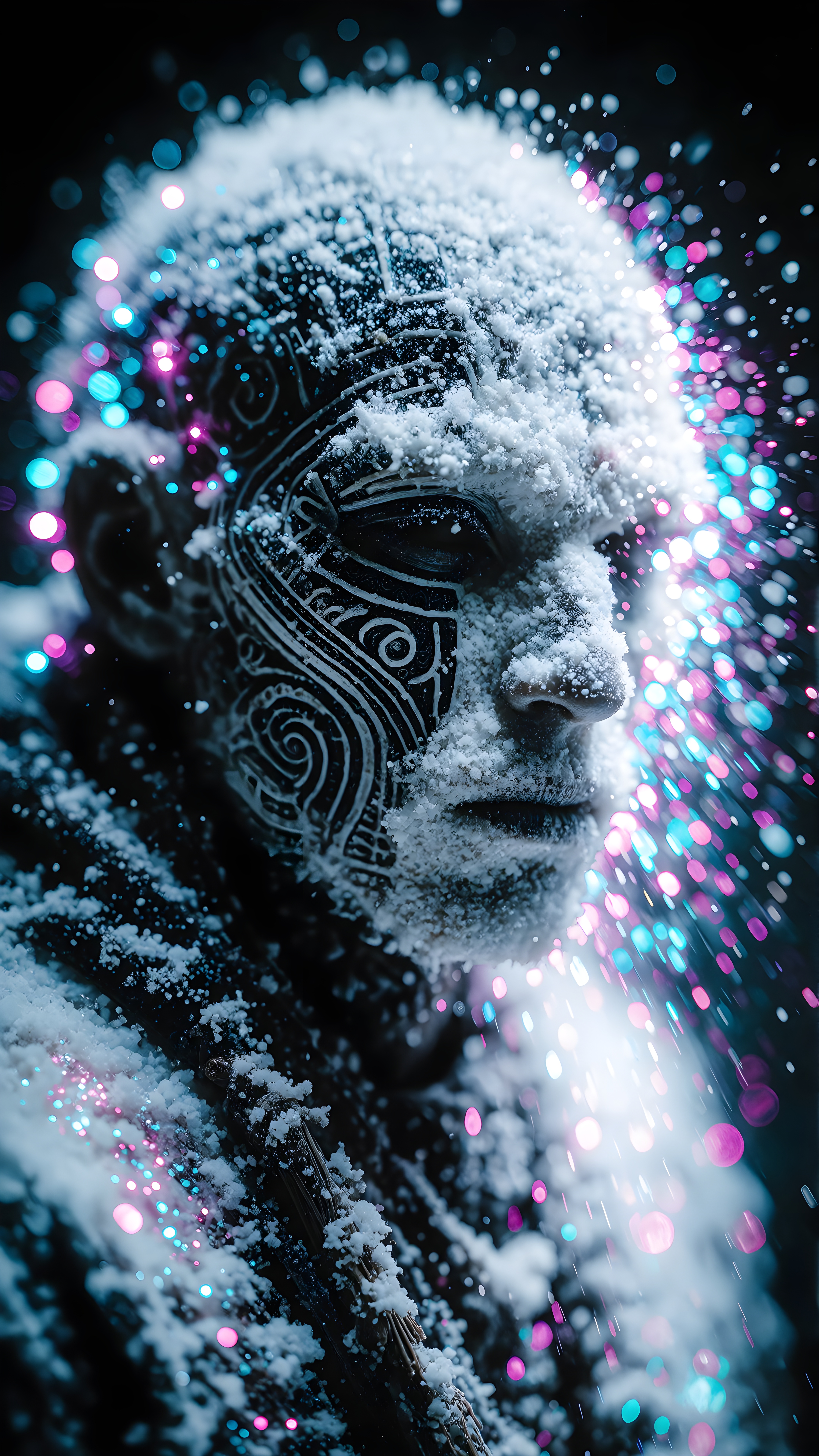 Snowy Tribal Mask