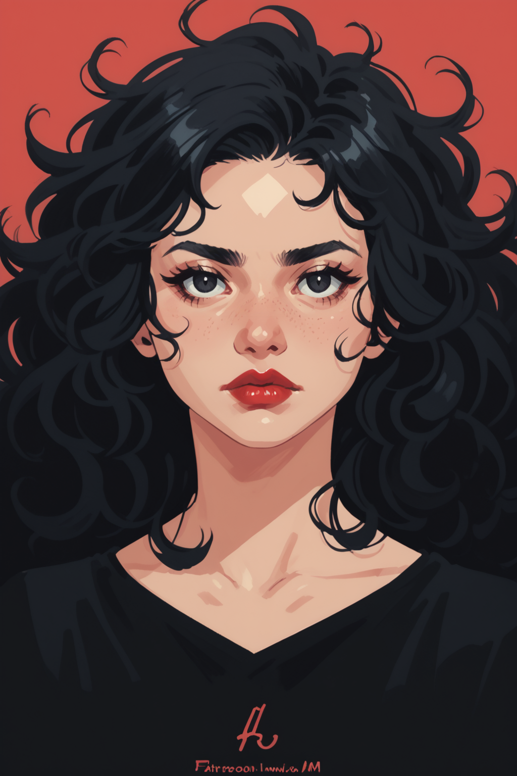 Curly-haired Woman