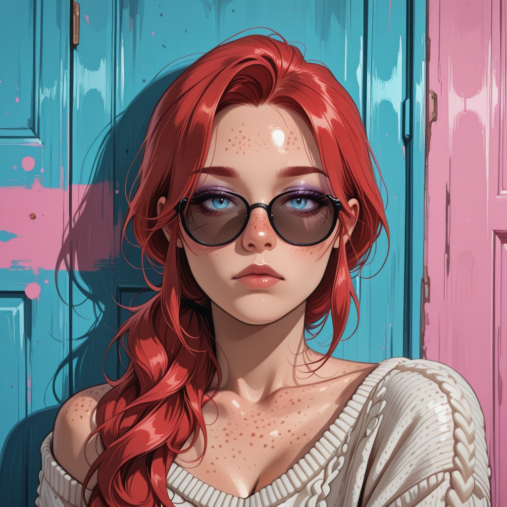 Red-haired Woman in Sunglasses