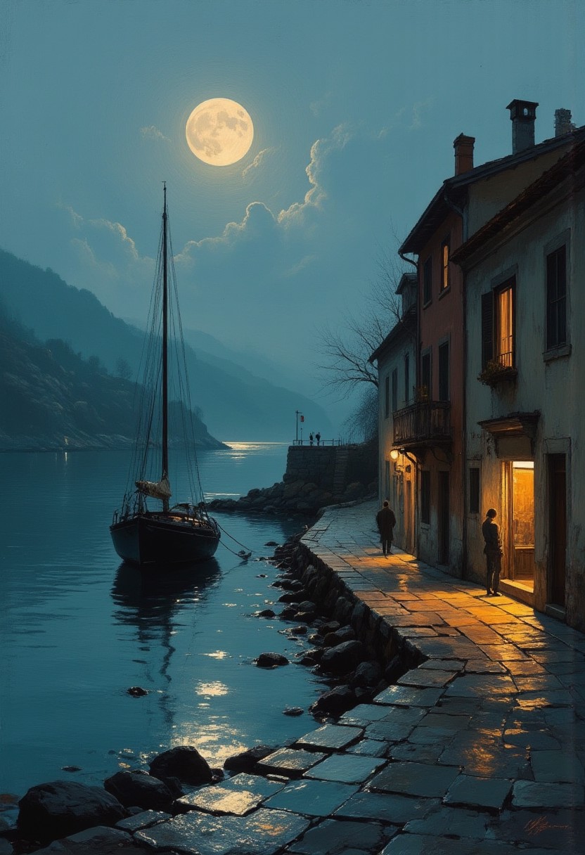 Moonlit Harbor