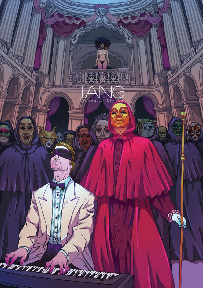 Eyes Wide Shut - Masked Figures in Grand Hall