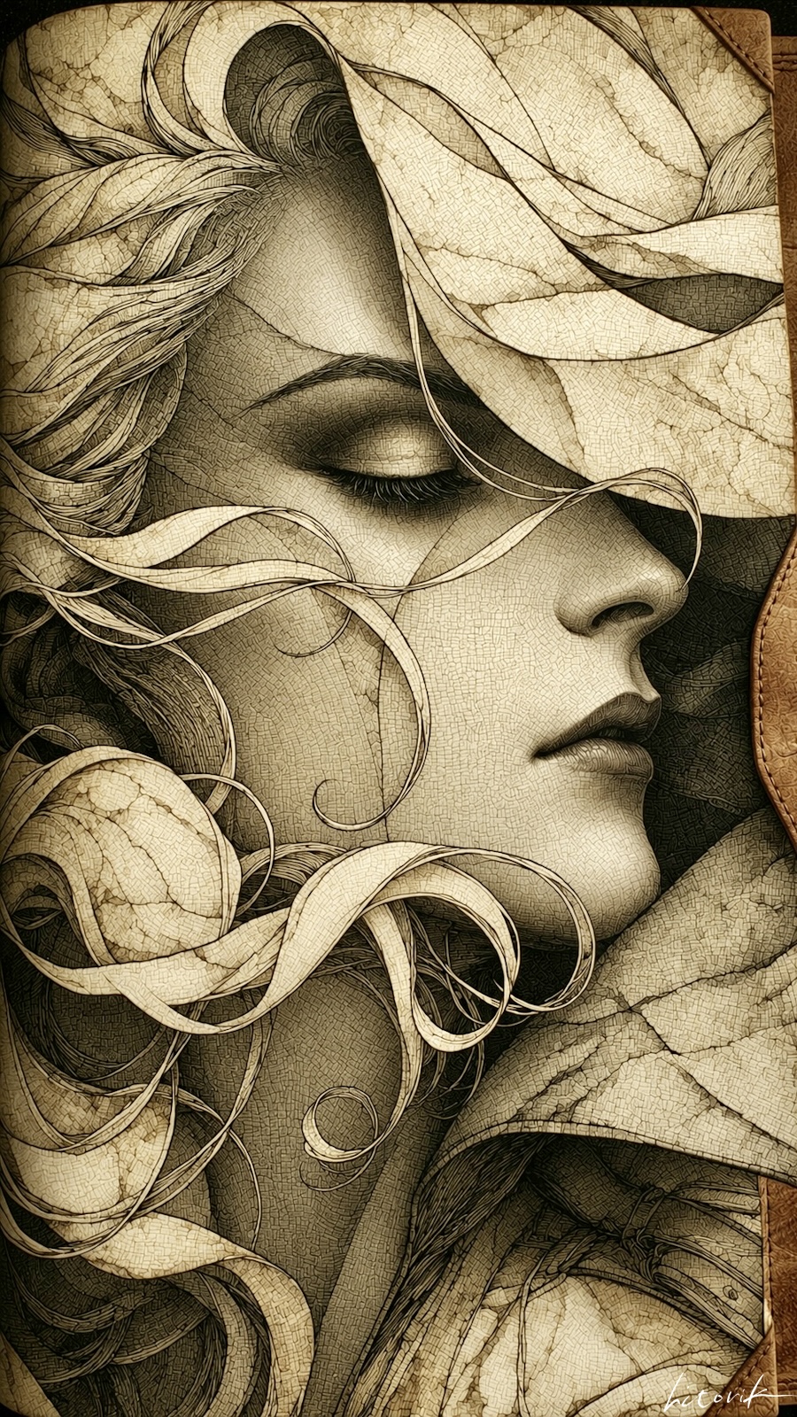 Abstract Portrait with Intricate Lines