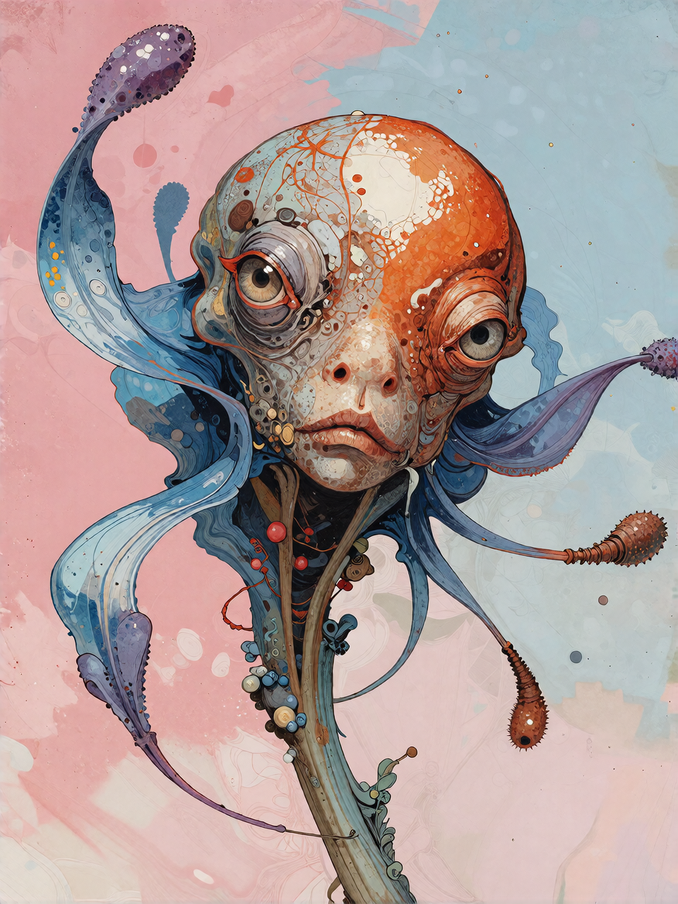 Alien Head with Tentacles