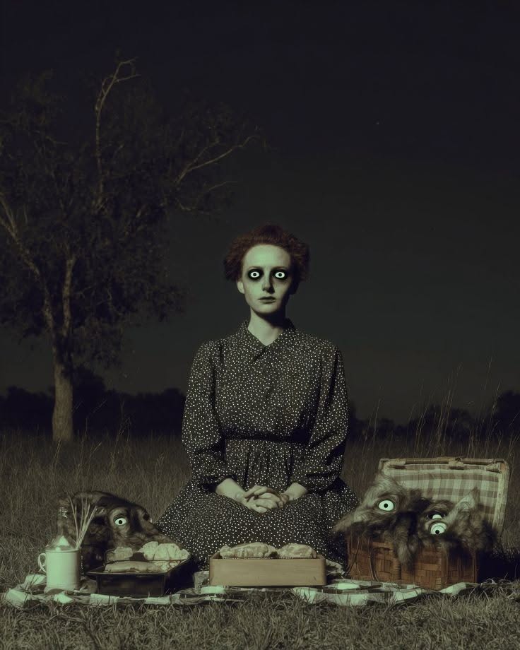 Ghostly Figure in Dark Field