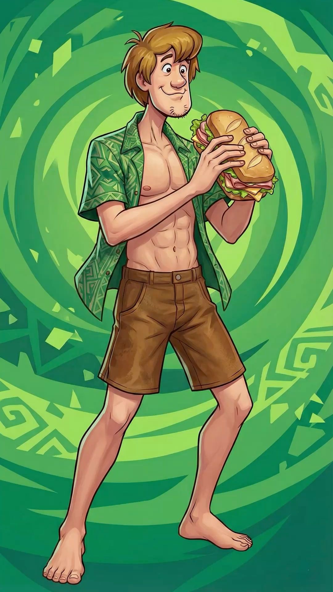 Shaggy from Scooby-Doo with Sandwich