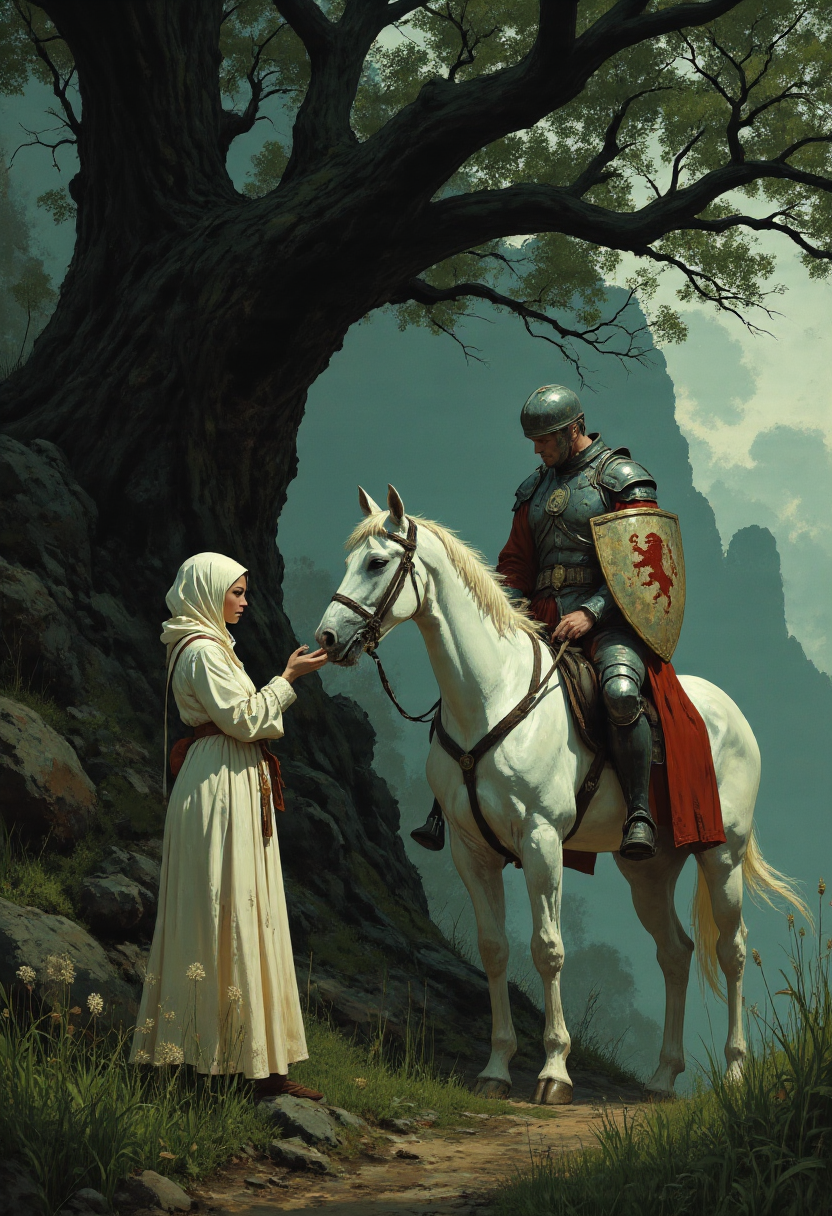 Knight and Lady in a Mountainous Landscape
