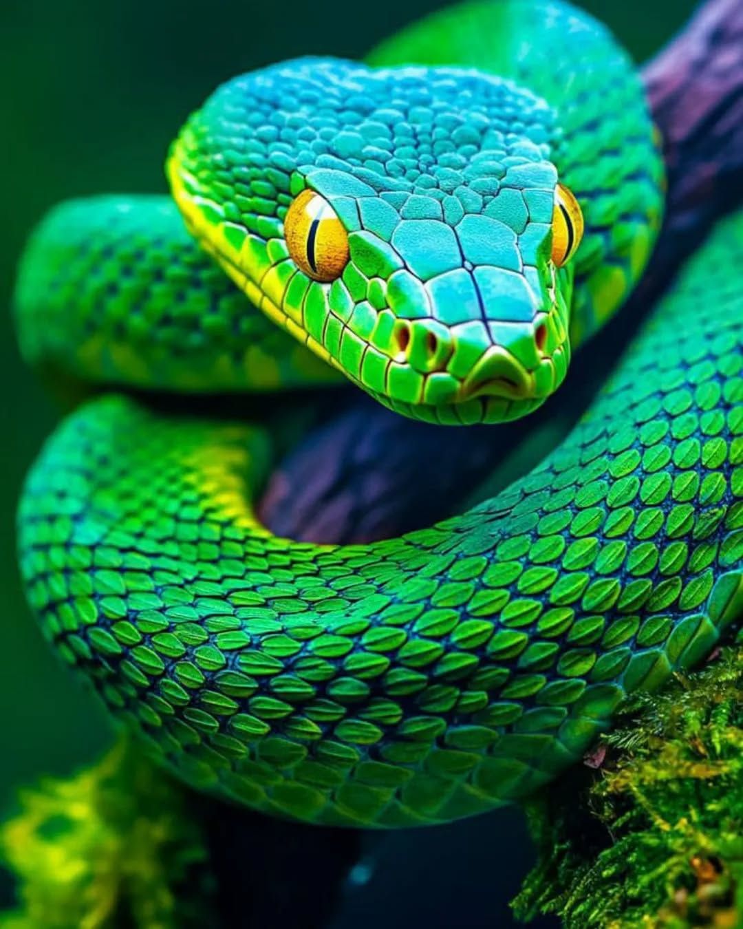 Vibrant Green Snake