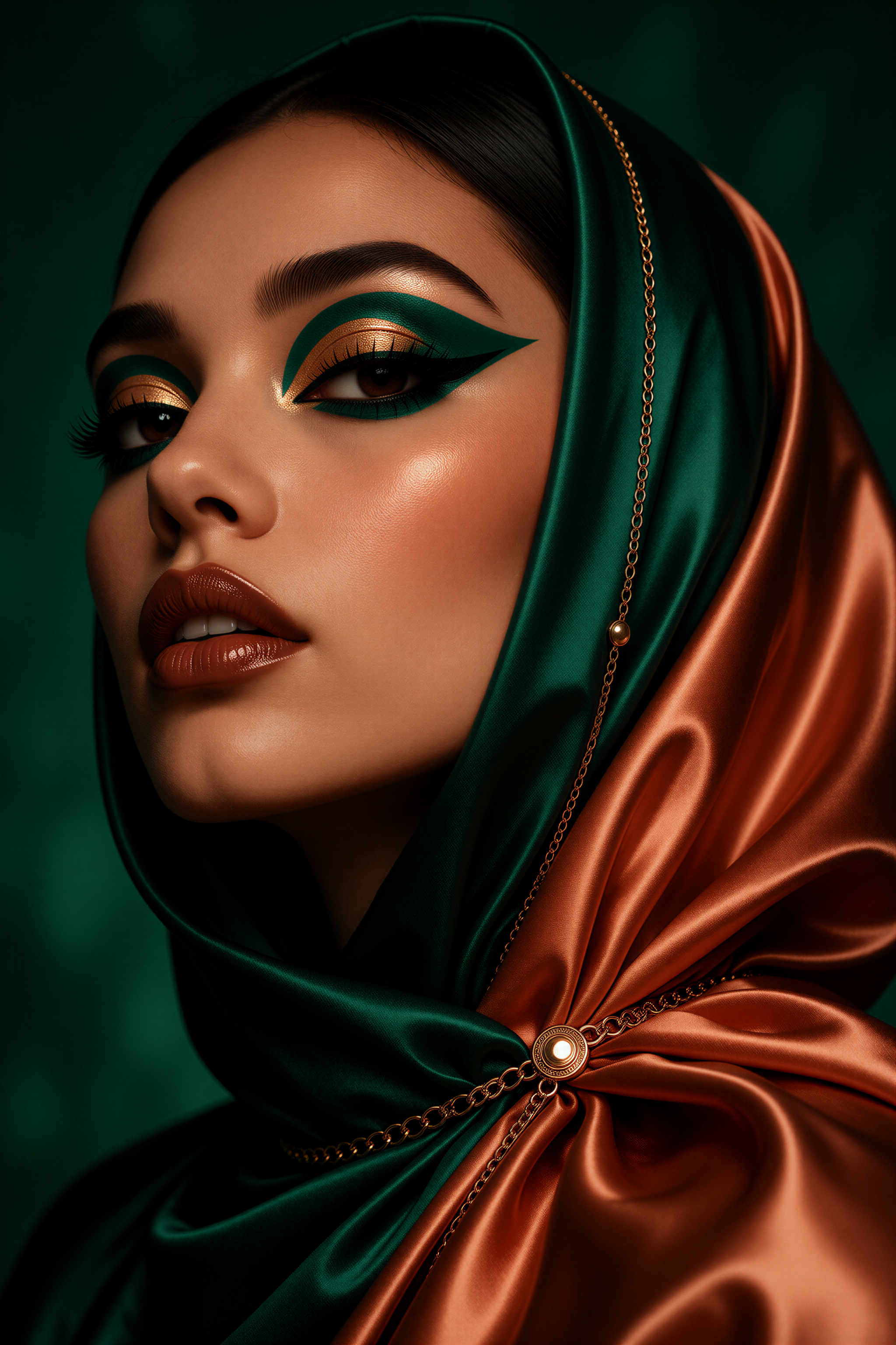 Elegant Woman in Silk Hijab