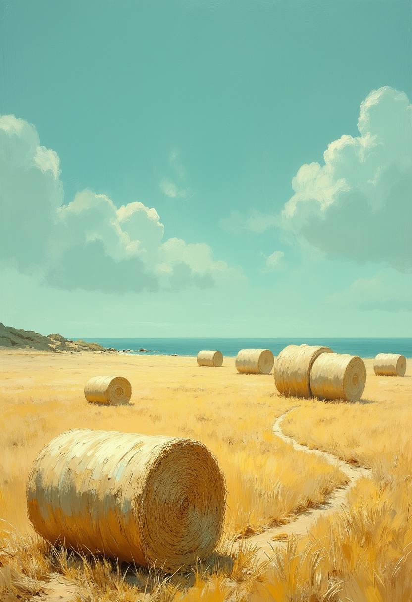 Golden Fields Under a Turquoise Sky