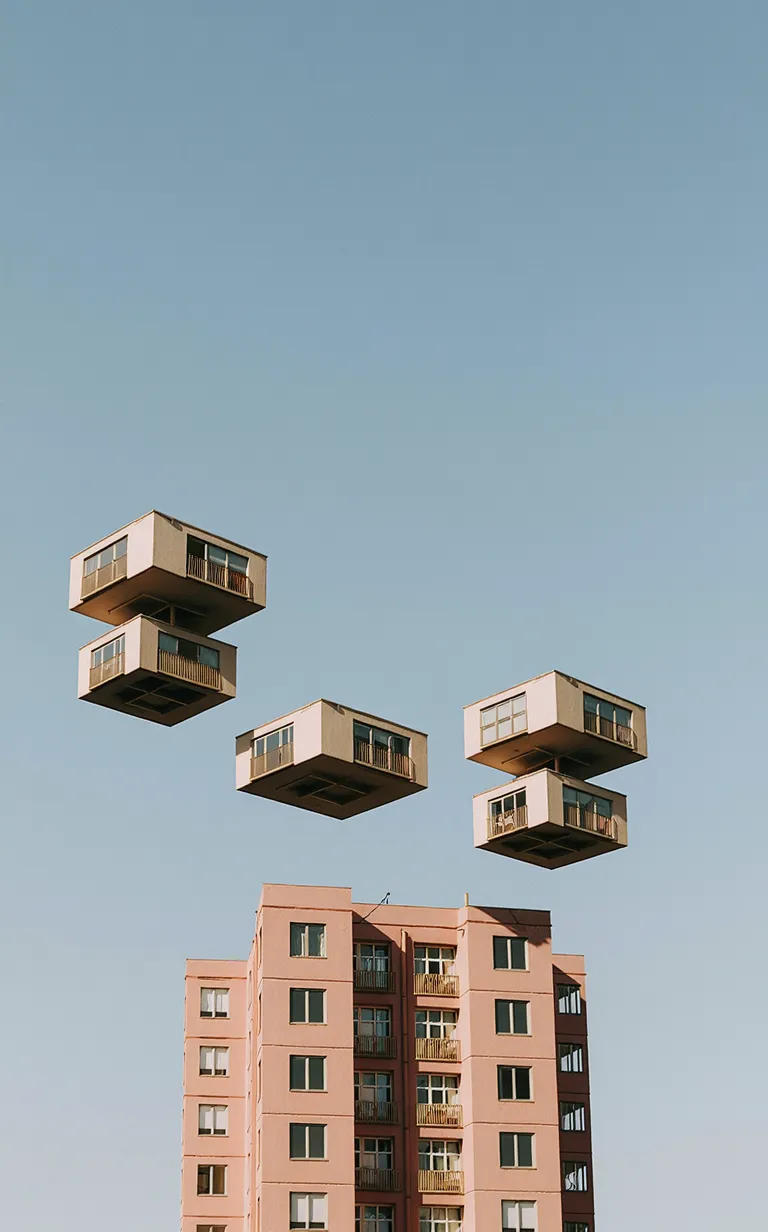 Floating houses in the sky