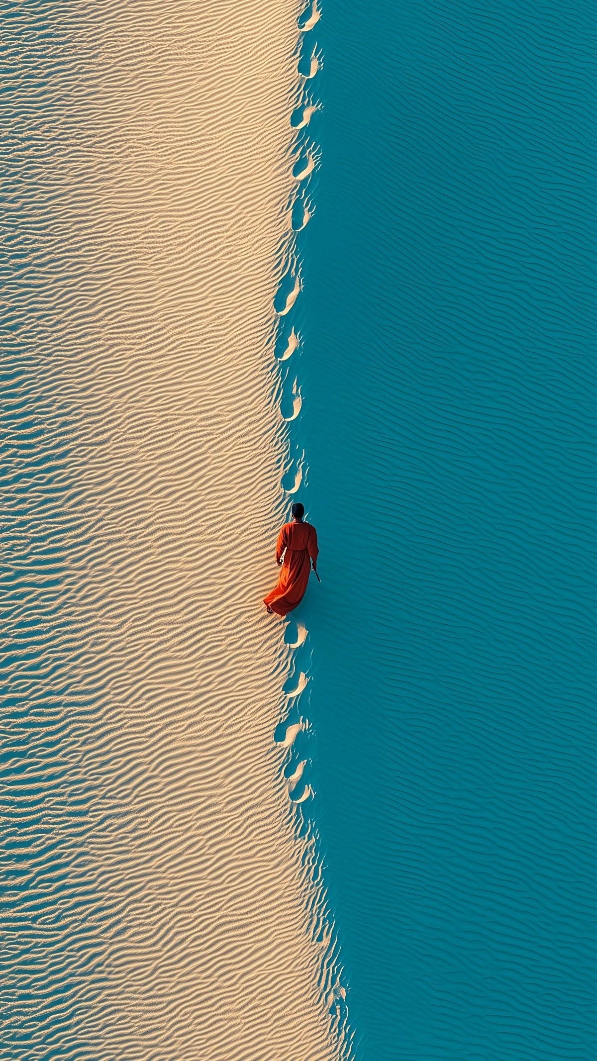 Solitary Figure in Red Sand