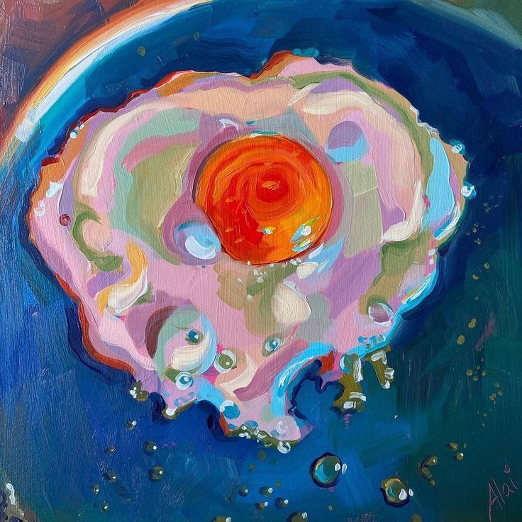 Abstract Egg on Blue