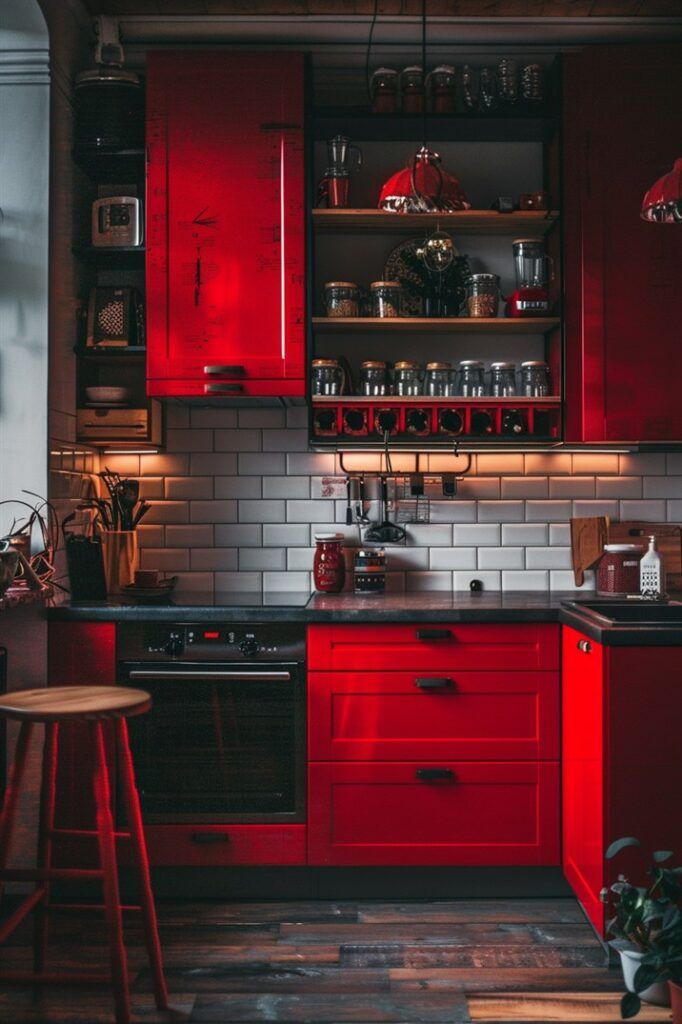 Modern Red Kitchen