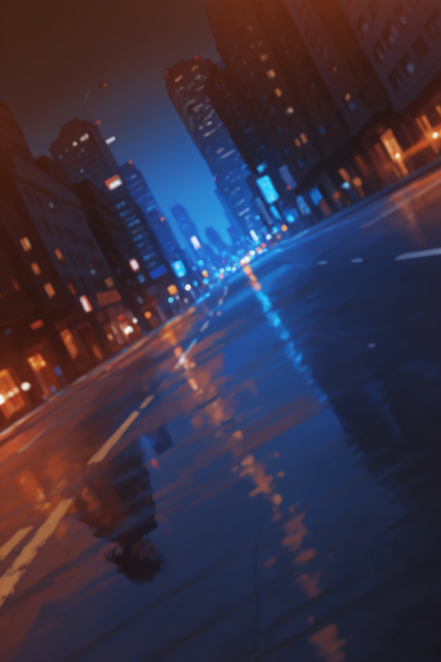 Rainy Night Cityscape