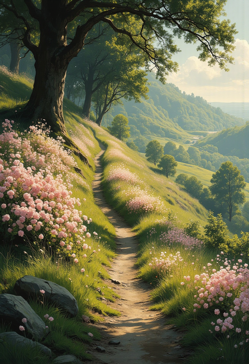 Spring Pathway Through Blossoms