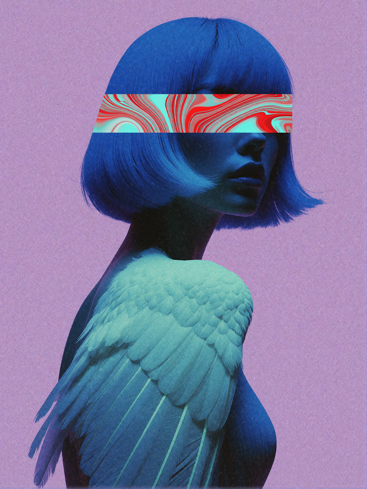 Blue Angel with Wings