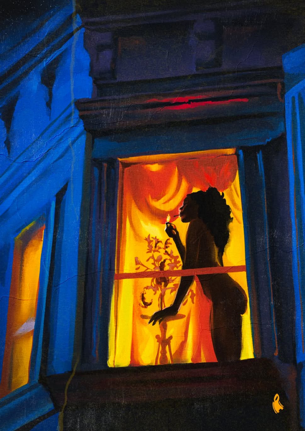 Silhouette of Woman in Window