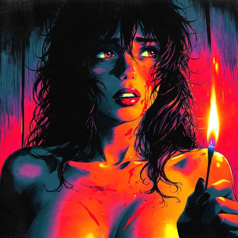 Dark Beauty with Candle