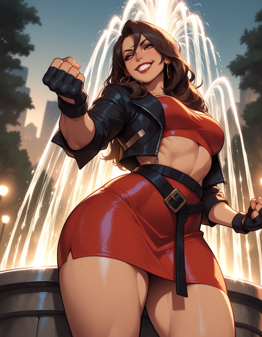 Blaze Fielding Red Leather Skirt Warrior