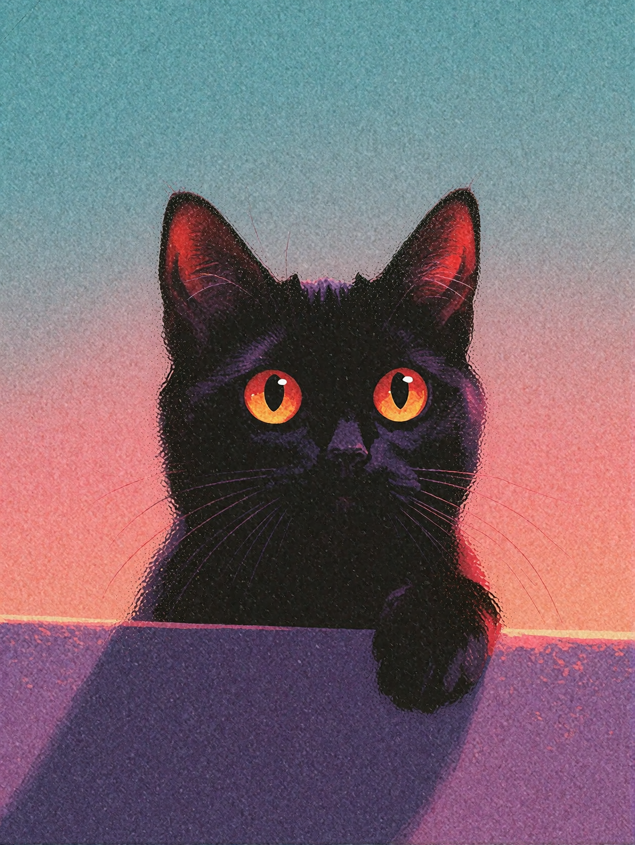 Black Cat at Sunset