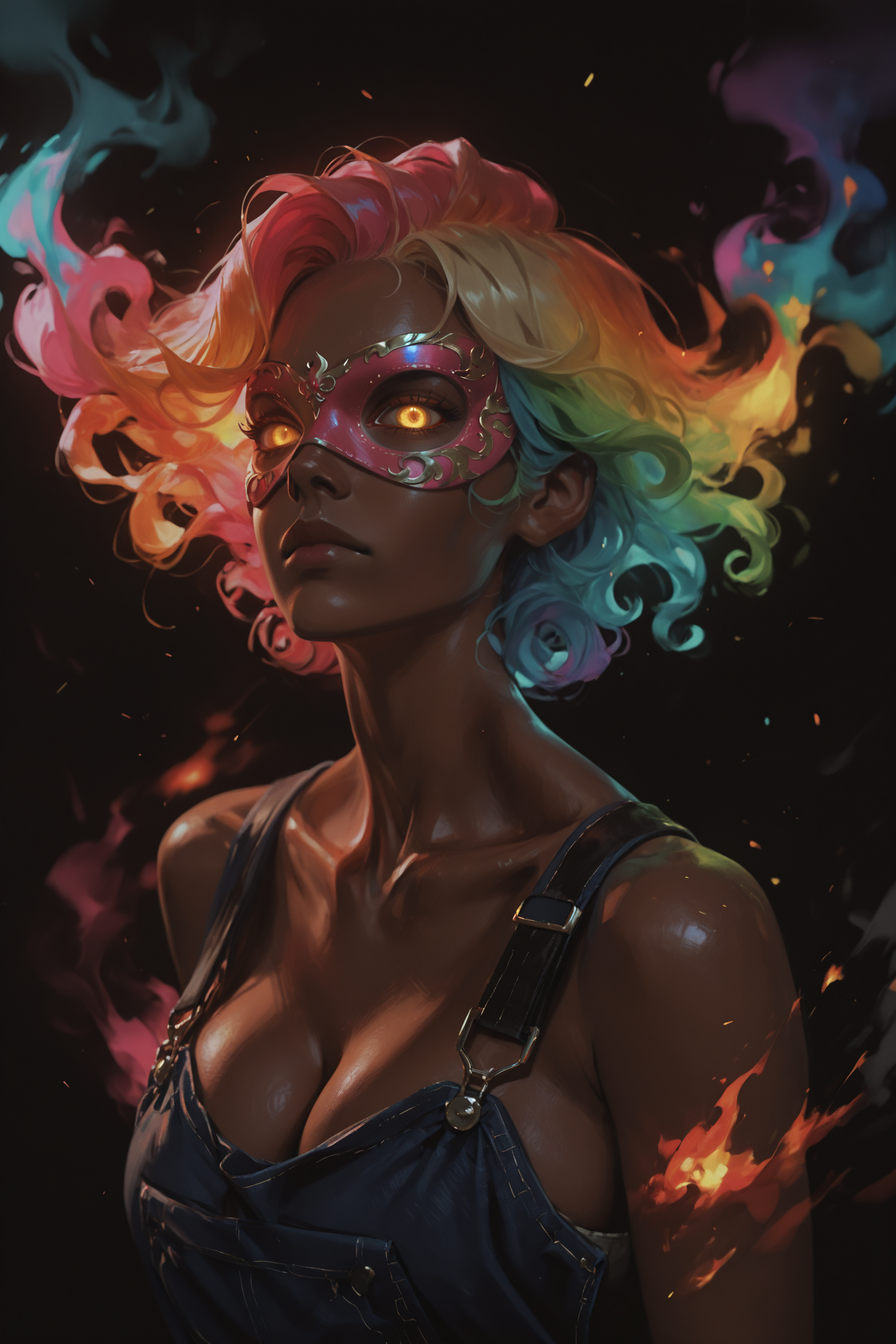 Rainbow Masked Figure