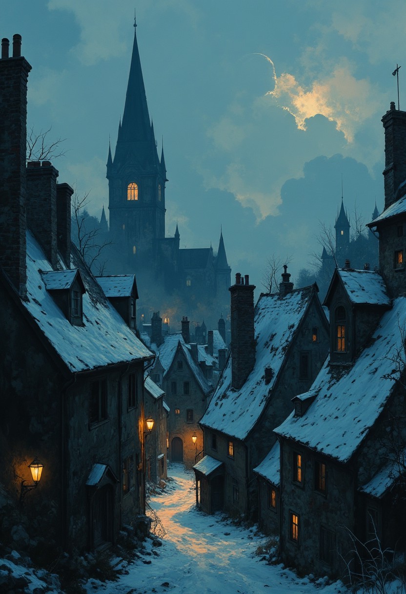 Snowy Gothic Town