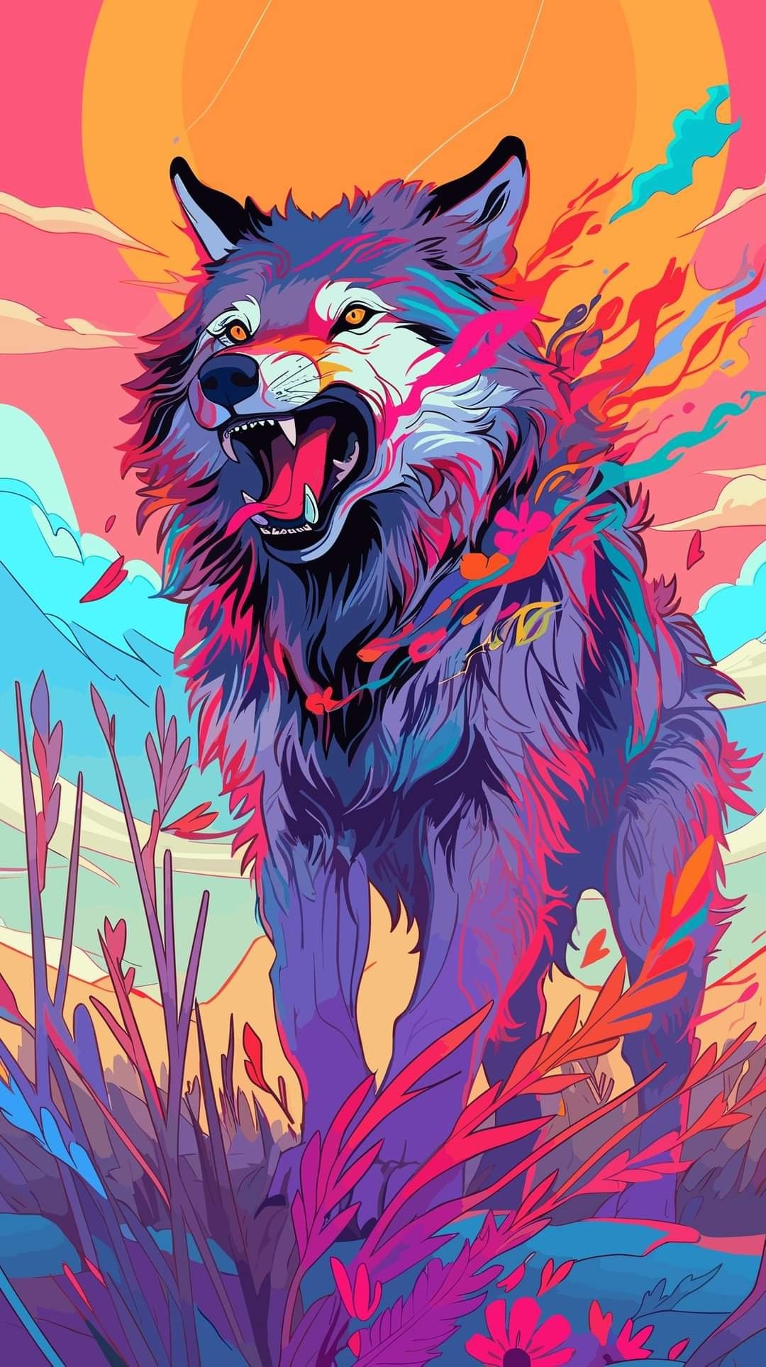 Colorful Wolf