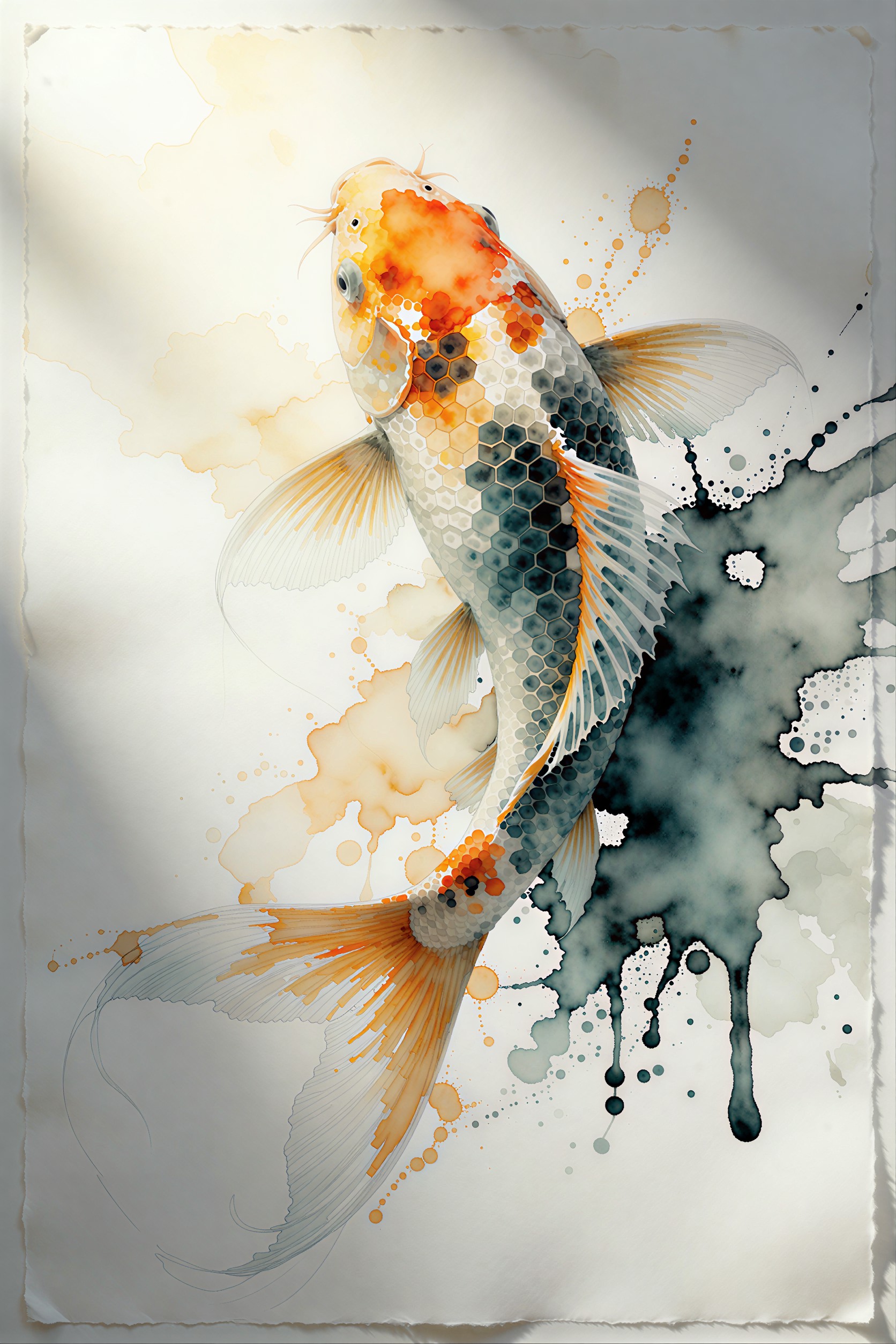 Watercolor Koi