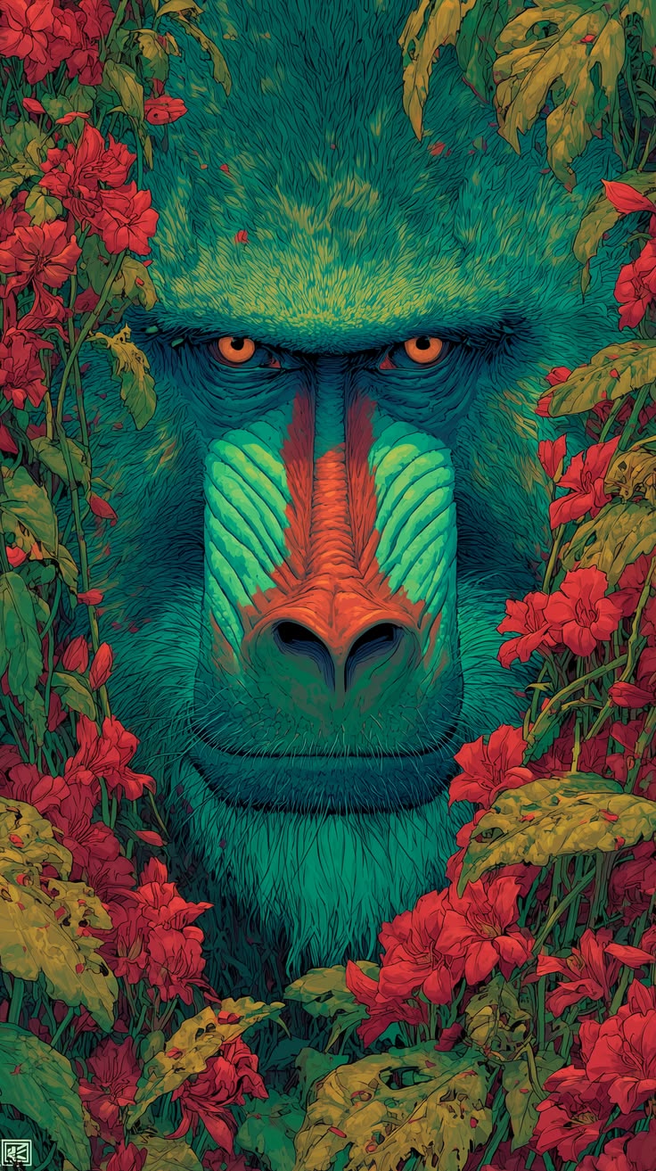 Majestic Beast Among Flowers