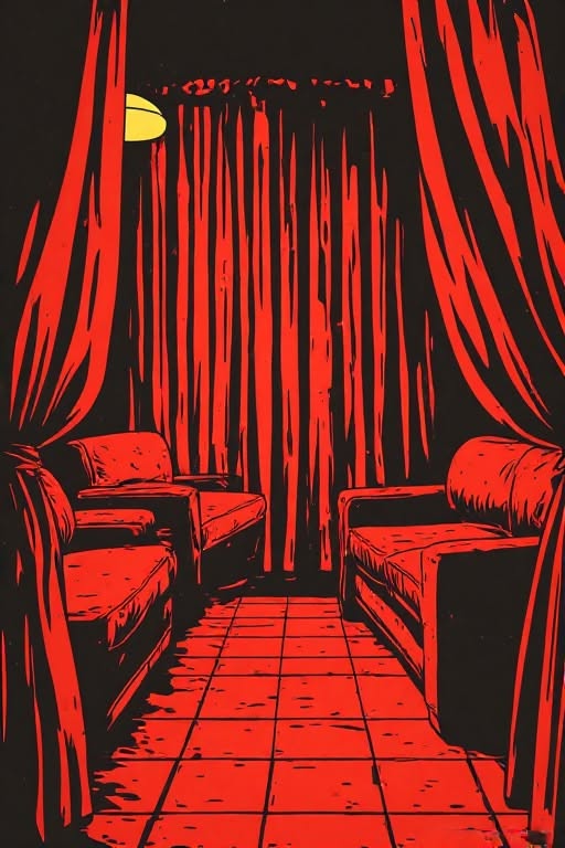 Red Curtained Room