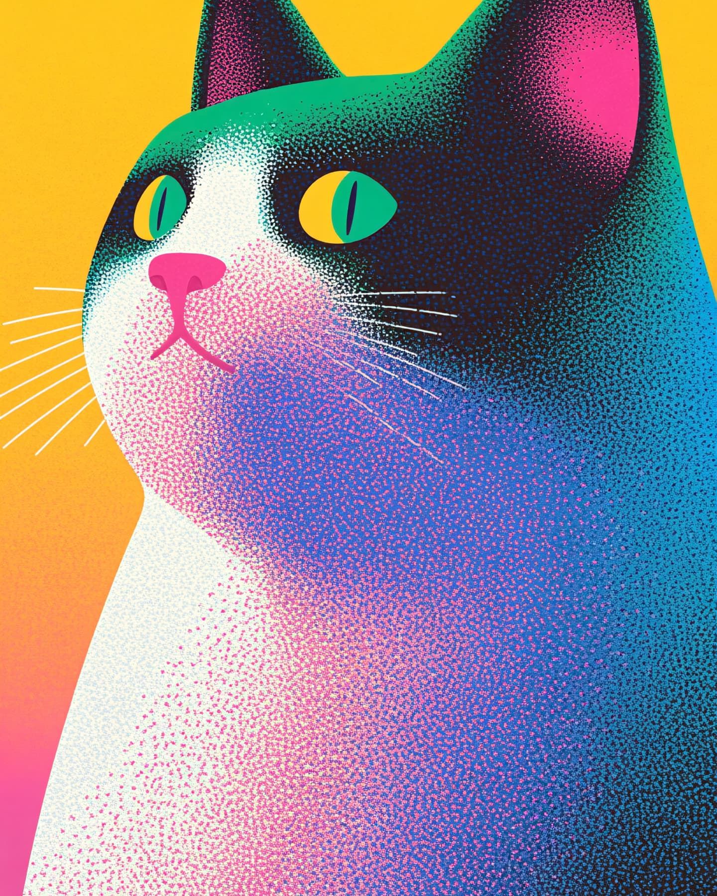 Colorful Cat Portrait
