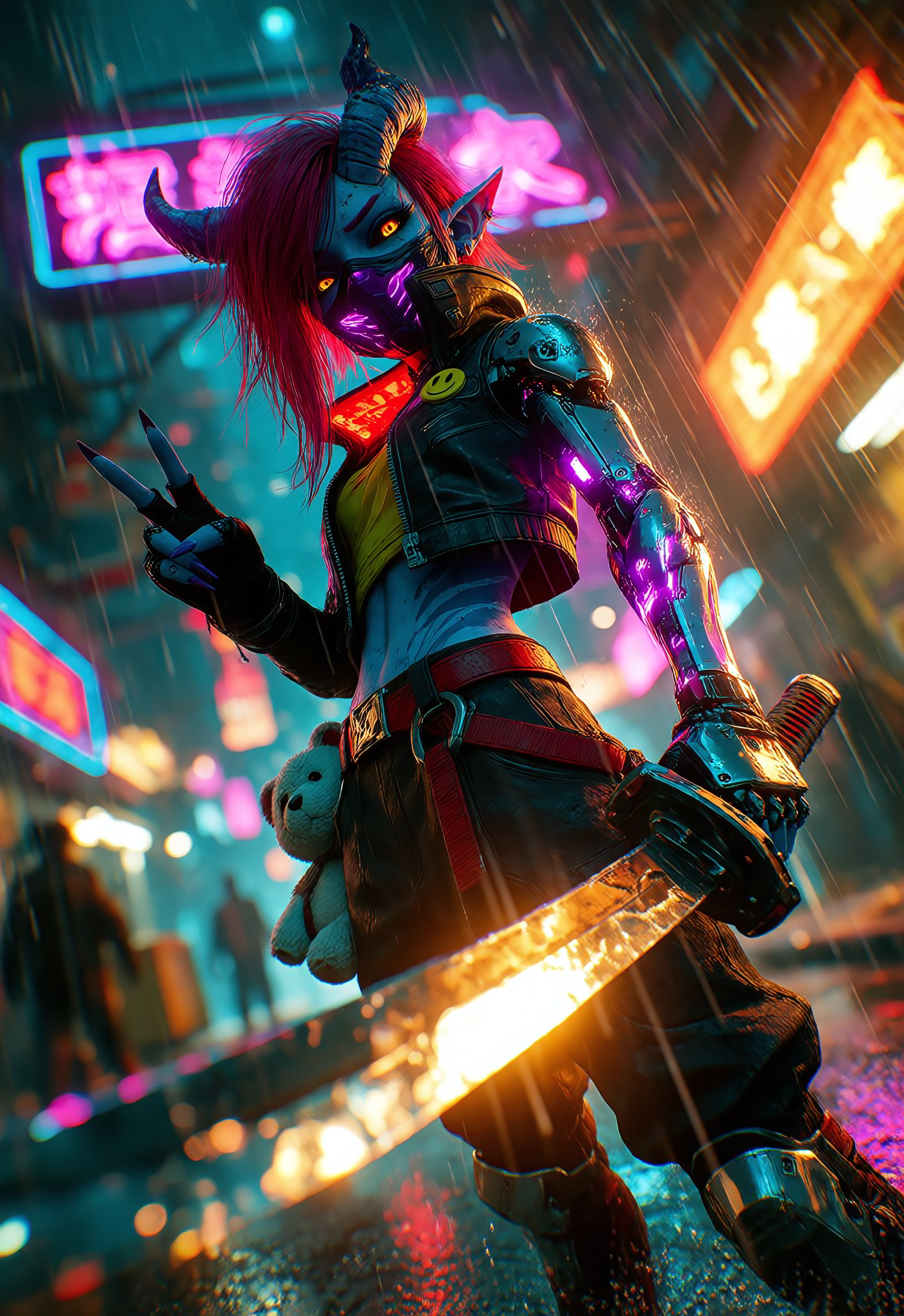 Demon Cyberpunk Warrior