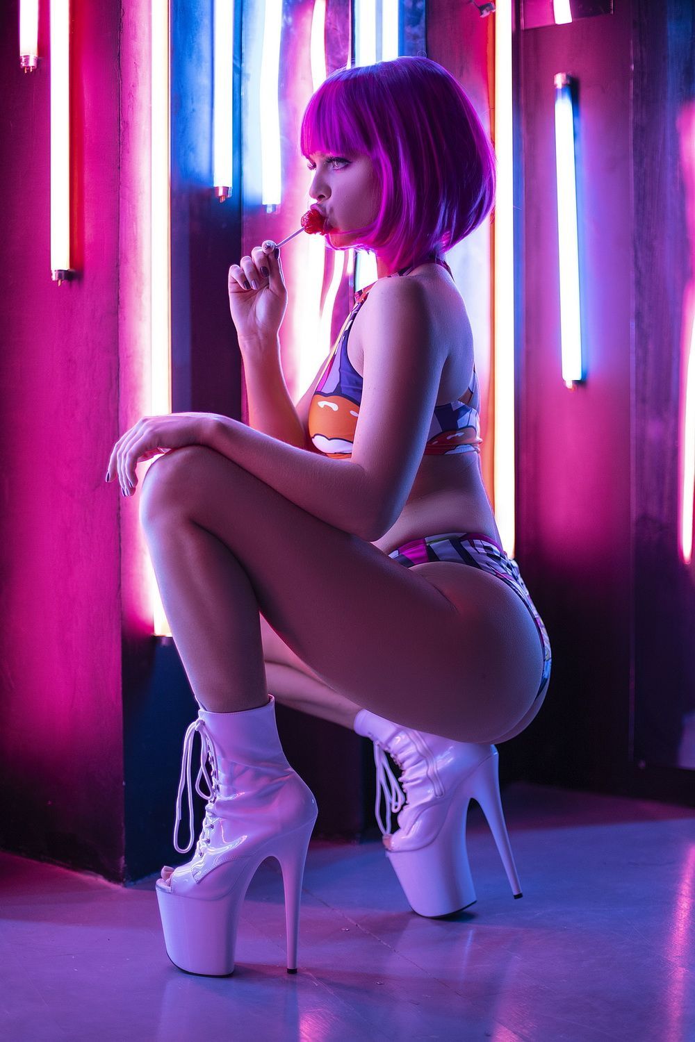 Neon Nightclub Pose