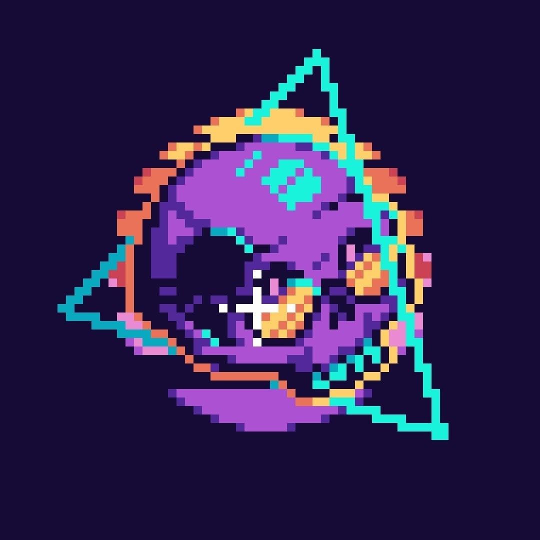 Pixelated Cyberpunk Triangle