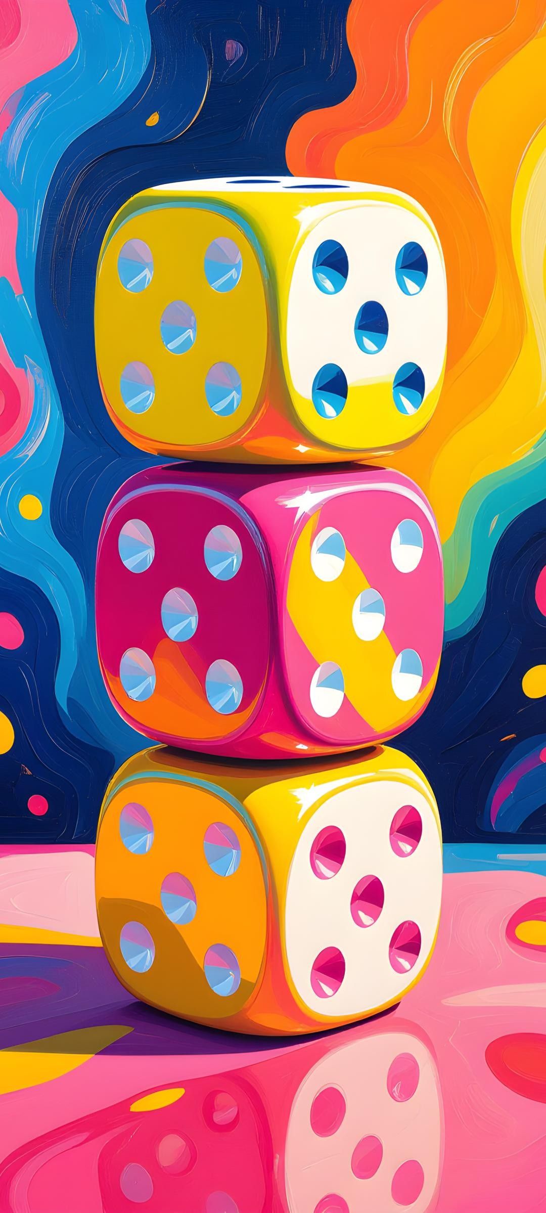 Colorful Dice Stack
