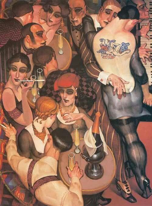 Art Deco Tattooed Figures