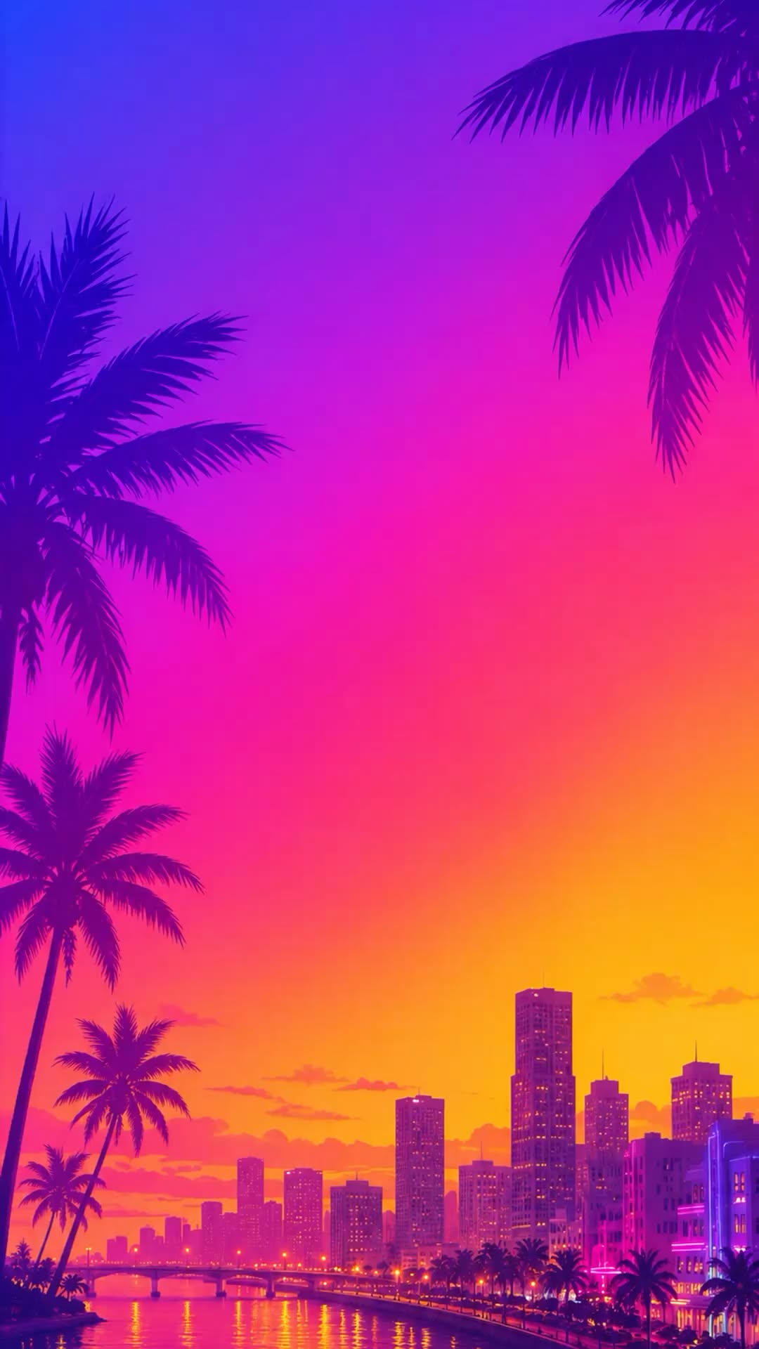 Neon Palm Paradise