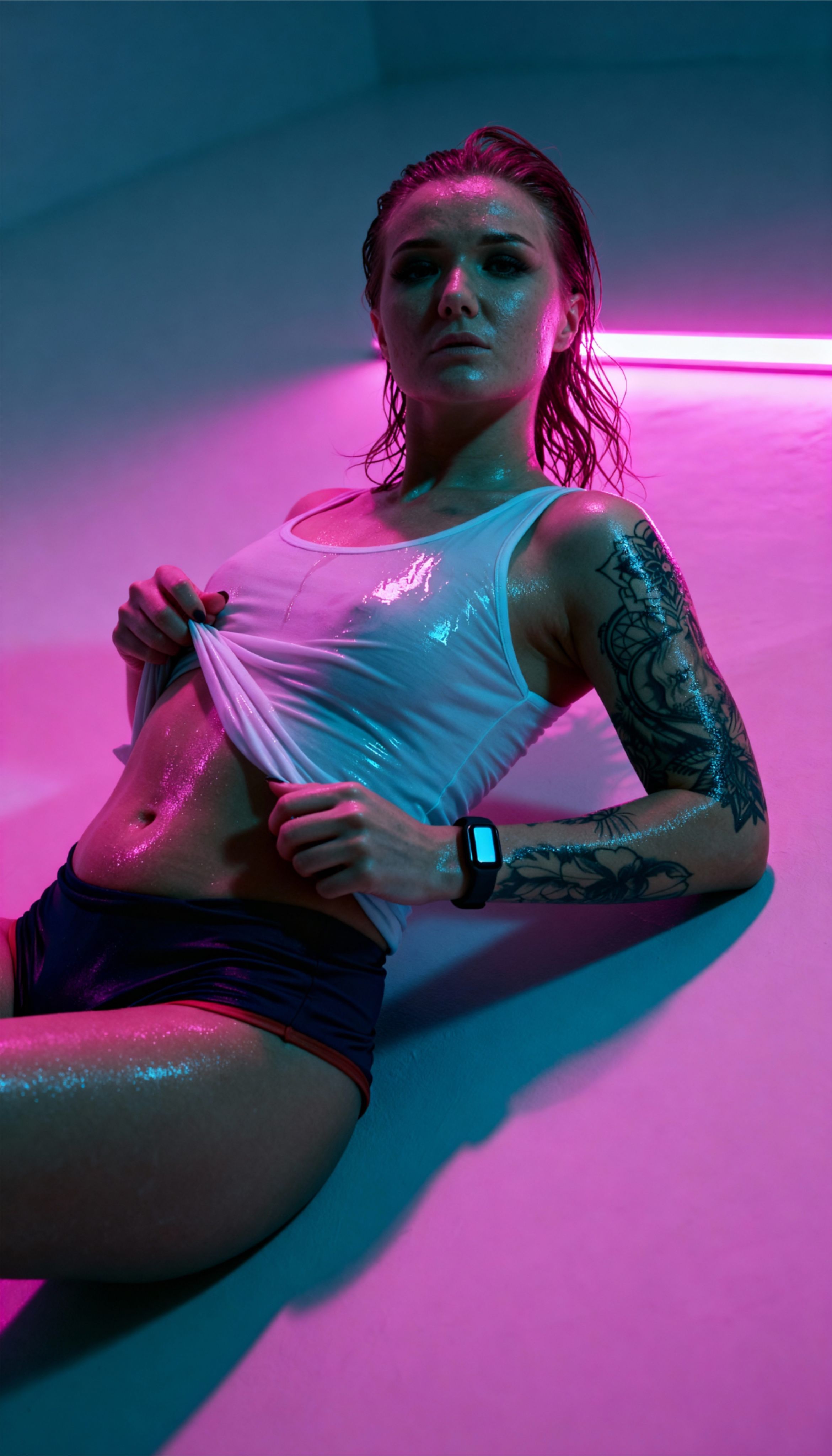 Neon Tattooed Figure