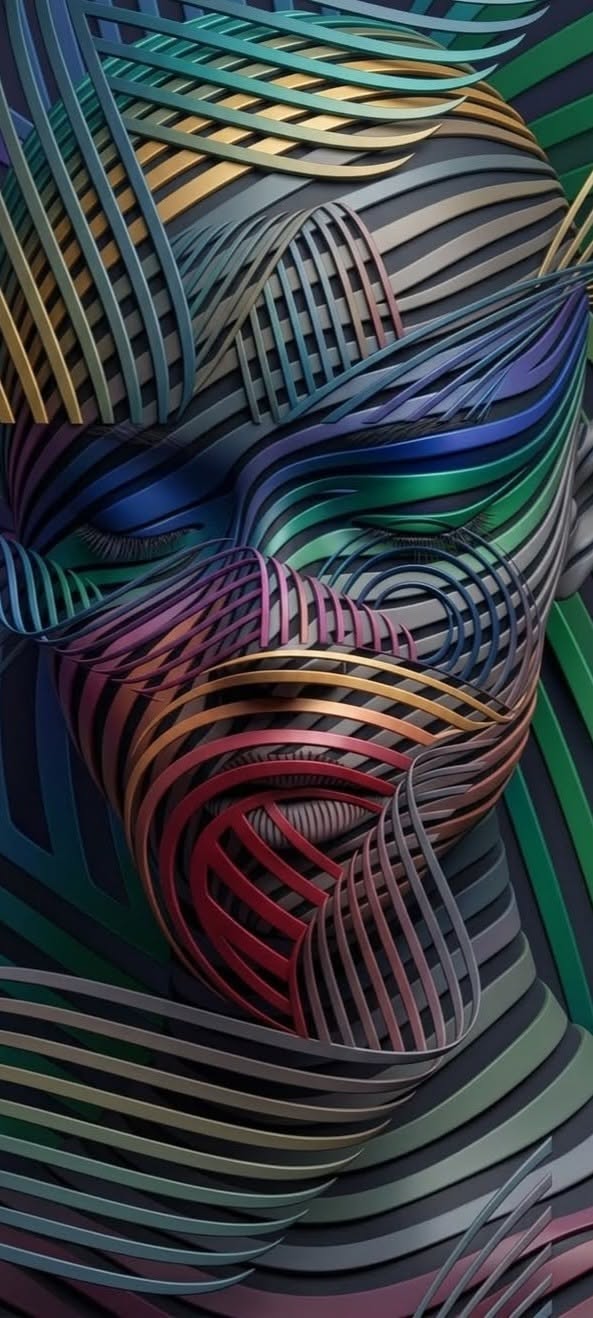Abstract Striped Sculpture