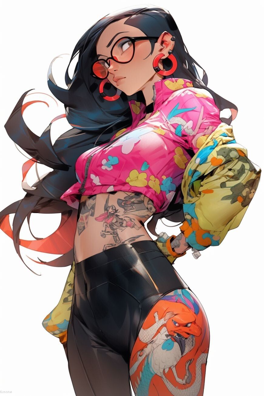 Colorful Tattooed Woman