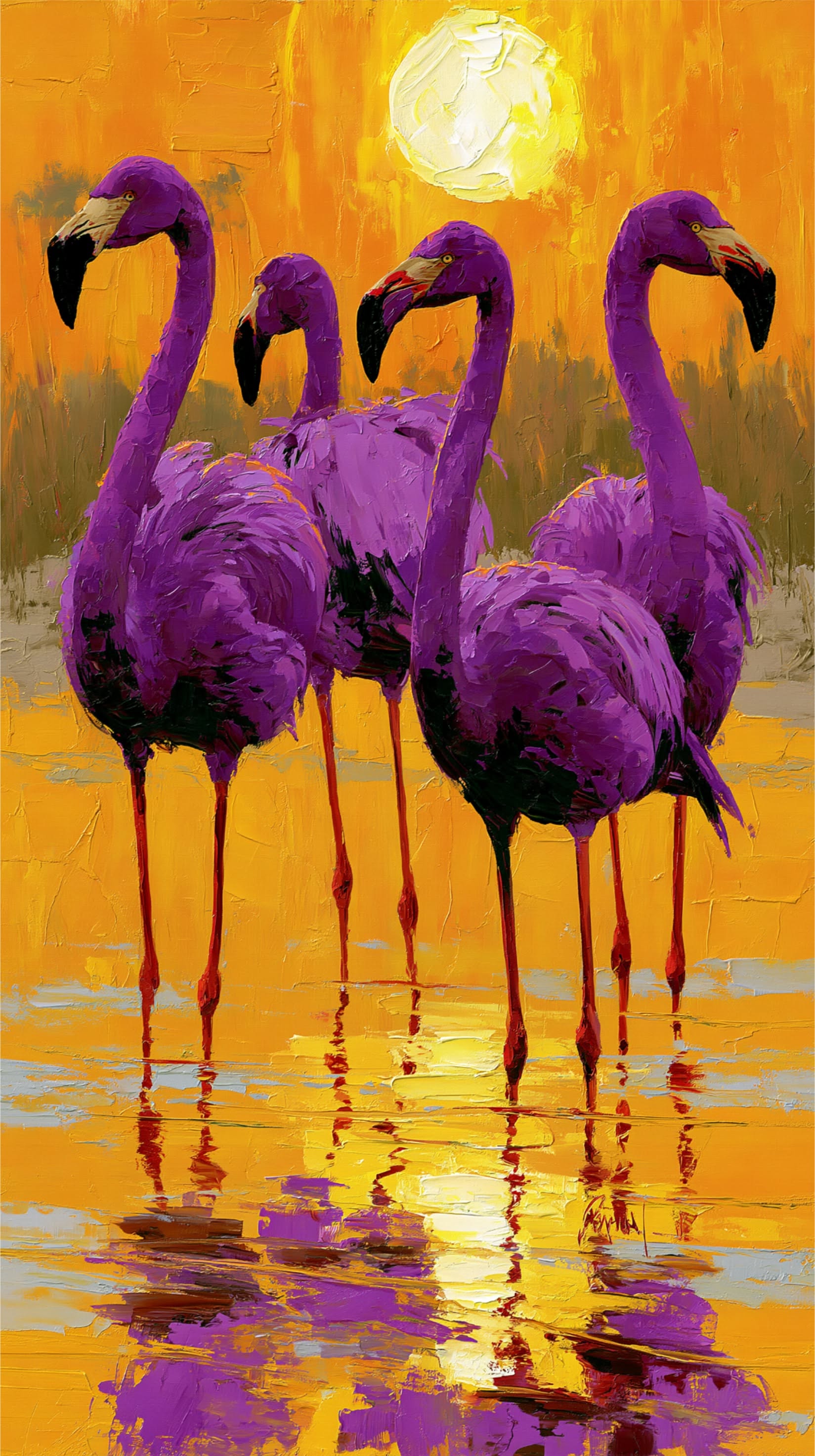 Purple Flamingos