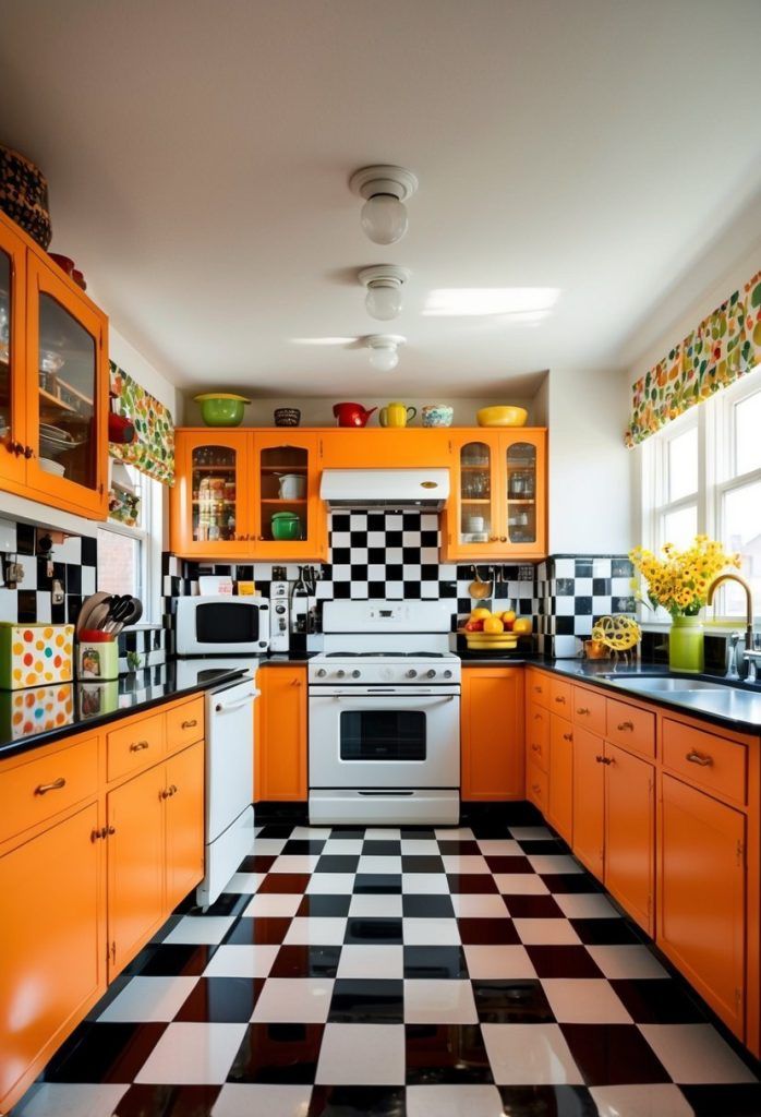 Vibrant Orange Kitchen